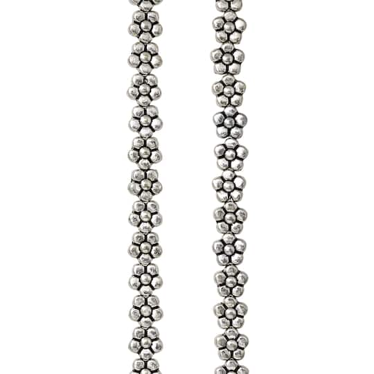 Silver Plated Flower Beads, 7mm by Bead Landing&#x2122;